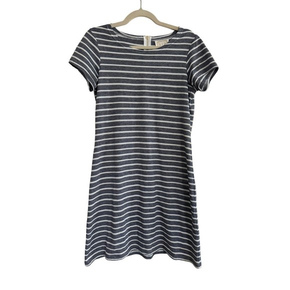 STS Sail to Sable Navy and White Jersey Shift Dress Size Medium - Picture 1 of 5